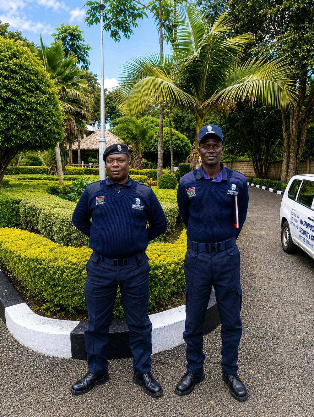 Masterfound Security officers on patrol protecting a Kenyan facility