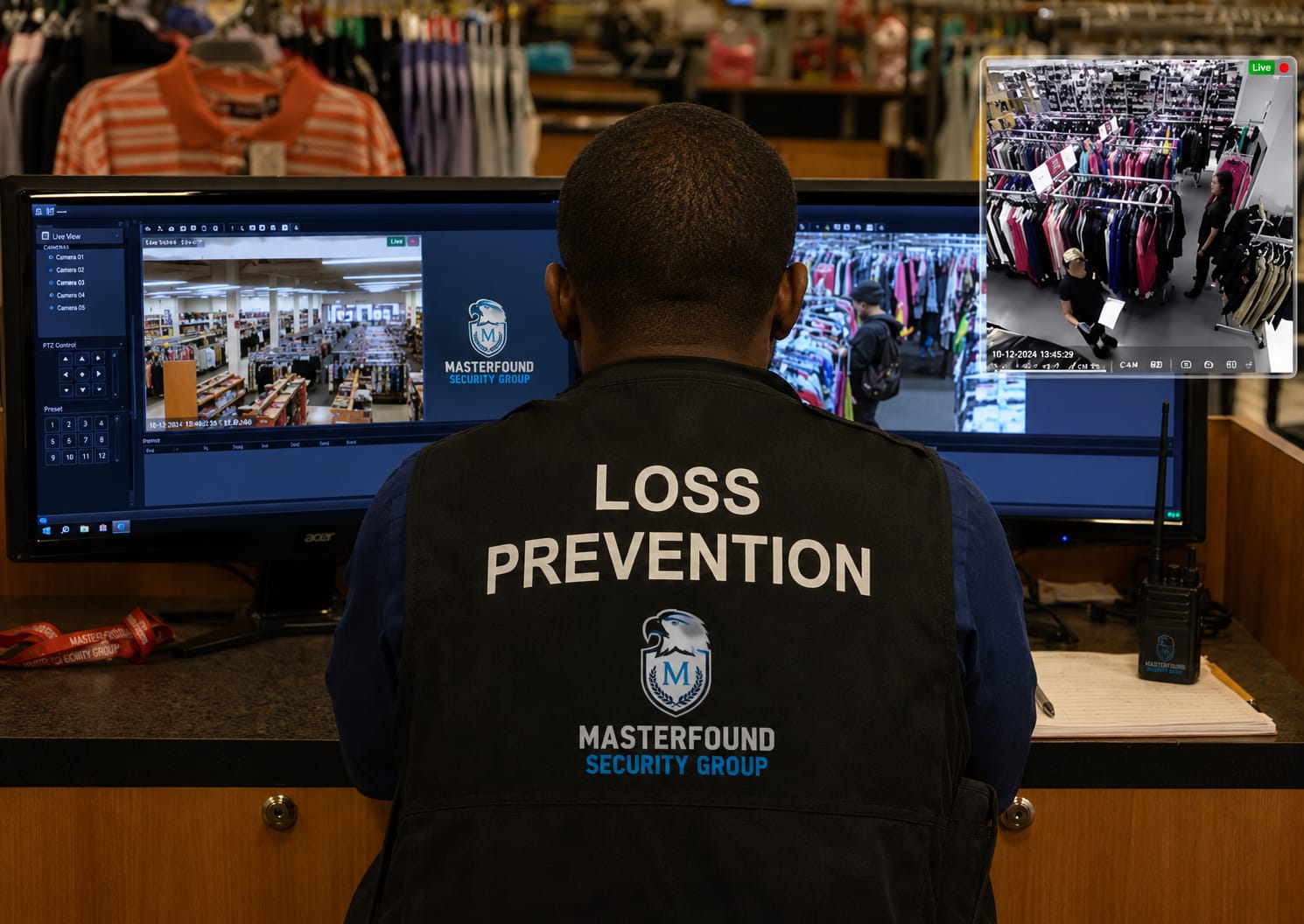 Masterfound Security operator monitoring CCTV in the control room