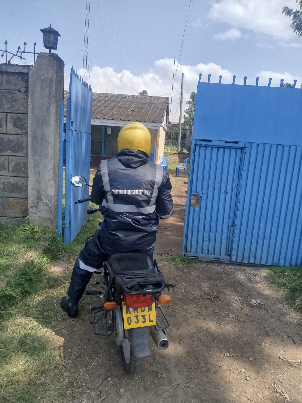 Masterfound Security mobile patrol officer responding on a motorcycle