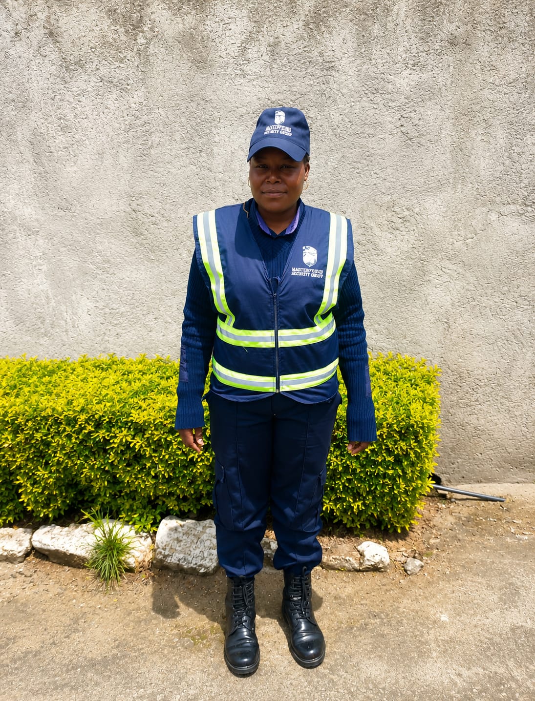 Masterfound Security guard on site in a reflective vest