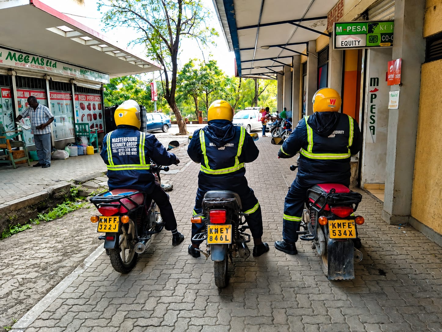 Masterfound Security rapid-response team on motorcycles