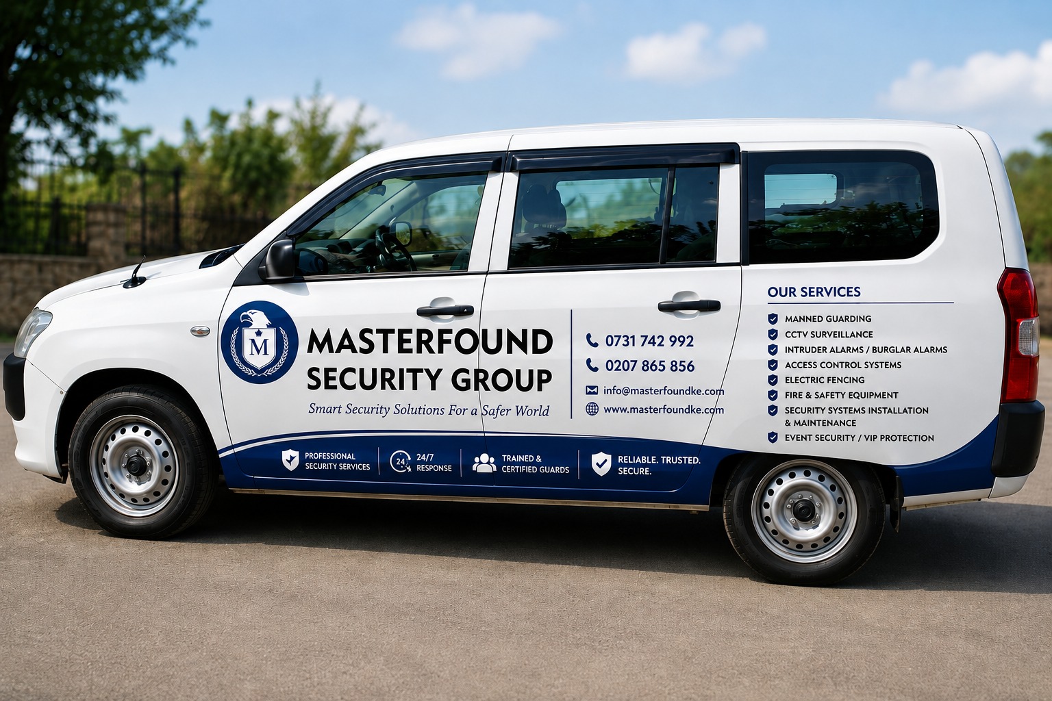 Masterfound Security rapid-response unit vehicle on patrol in Kenya.